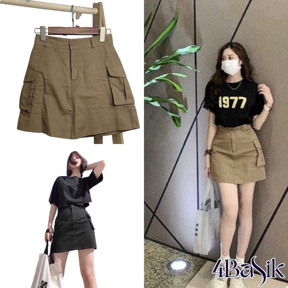 กระโปรงทรงเอสีกากีไซส์ใหญ่ 70Kg Box Bag รหัส 603