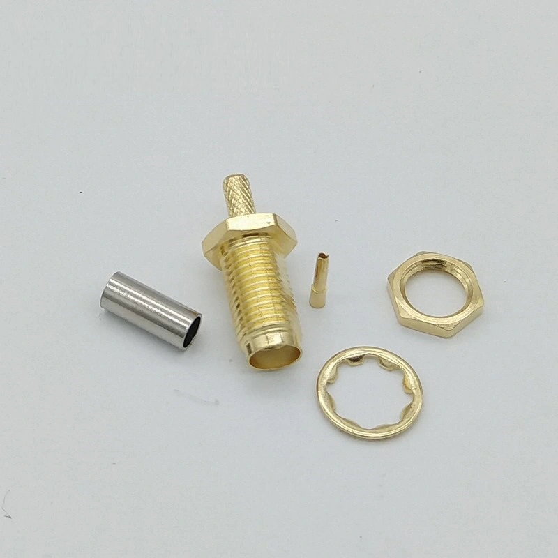 ขั้วต่อสายบัดกรีหญิง SMA RG174, RG316