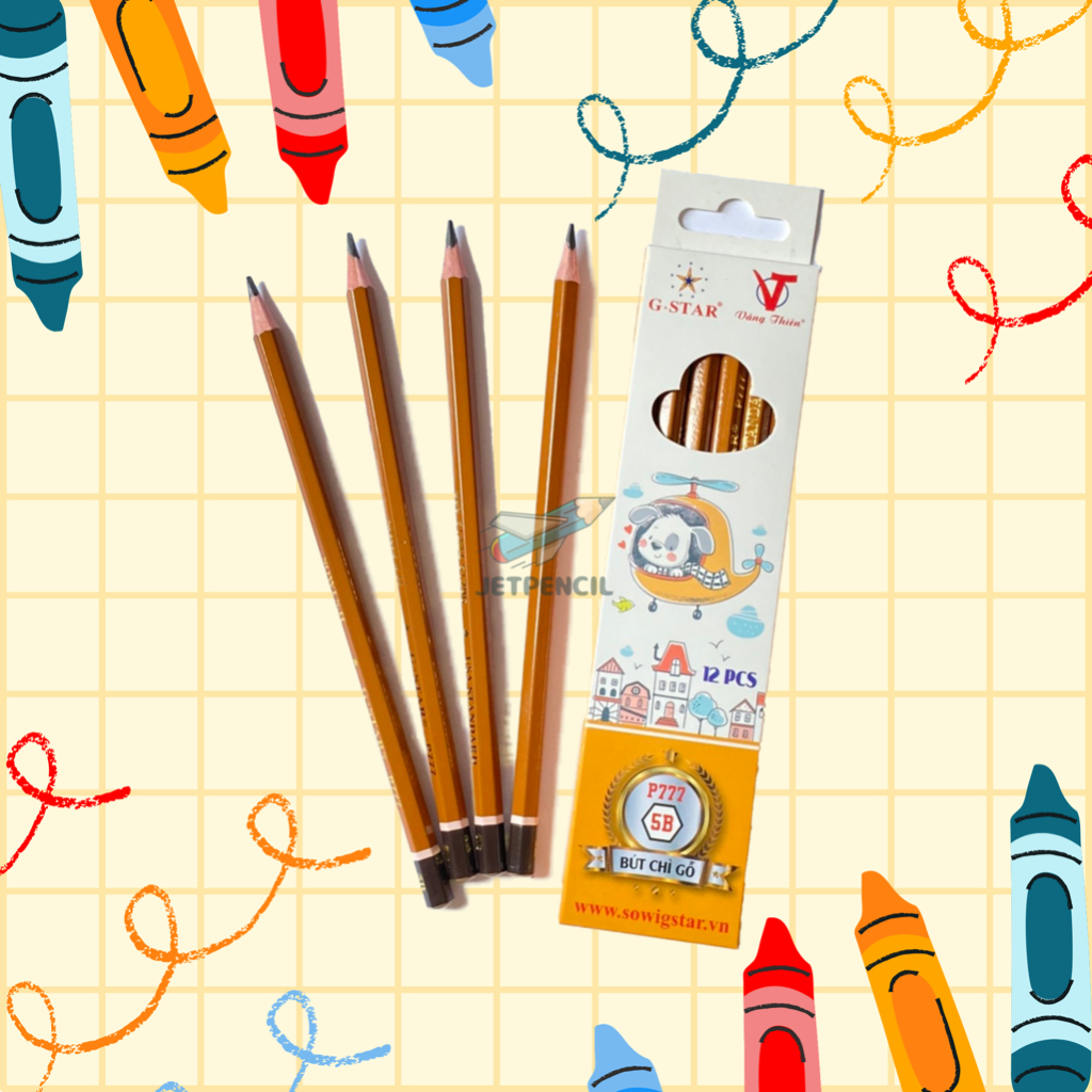 ดินสอ Gstar P777 / P-777 กล่อง 12 แท่งประเภทต่างๆ 2B - 3B - 4B - 5B - 6B