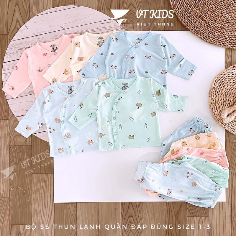 VTkids ชุดแรกเกิดแขนยาวยางยืดสุดเท่พิมพ์ลายสําหรับเด็กชายและเด็กหญิง