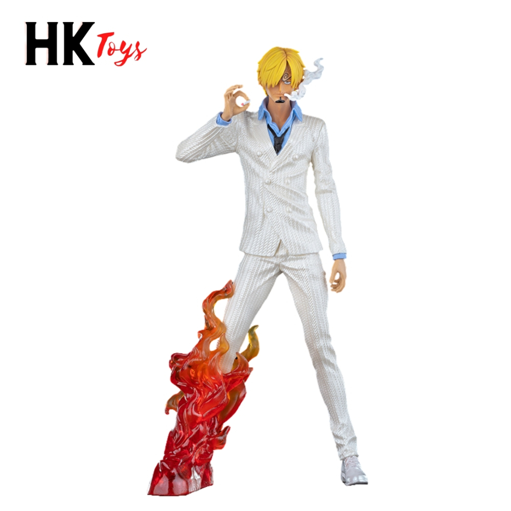 One piece Sanji Model Super Beautiful Smoking White Shirt 31cm High, figure one piece - HKTOYS