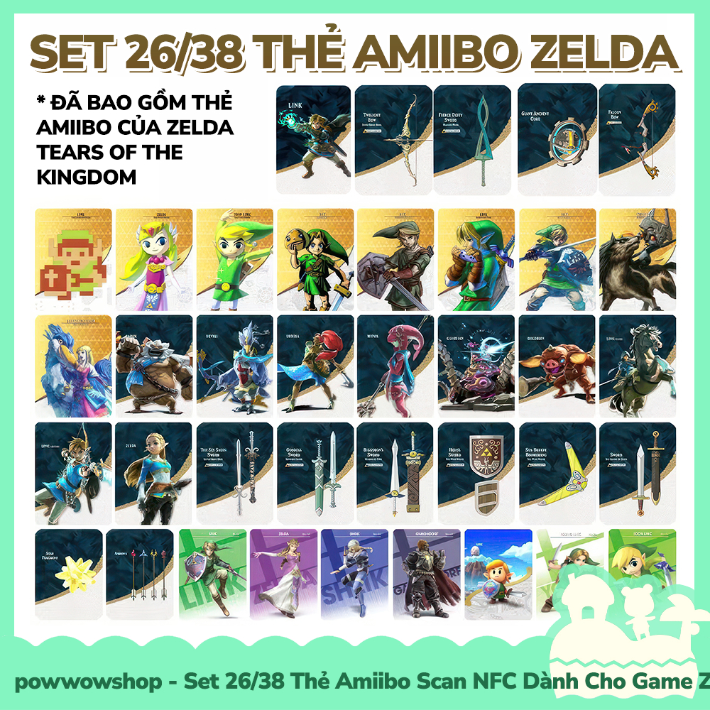ชุด 26/38 Zelda TOTK Amiibo Scan NFC Card สําหรับ The Legend of Zelda: Tears of the Kingdom