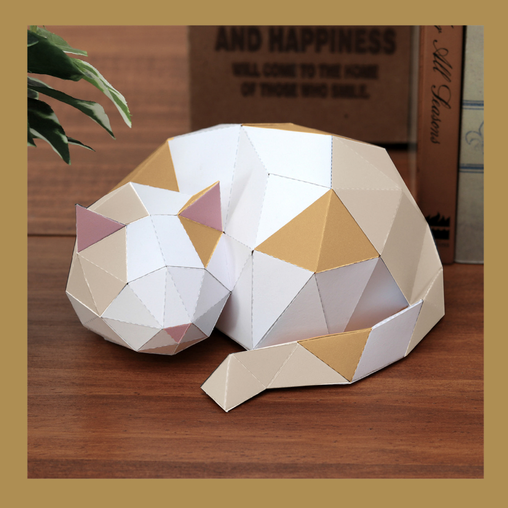 รุ่น Polygon - 3D paper cat (แมว / papercraft)