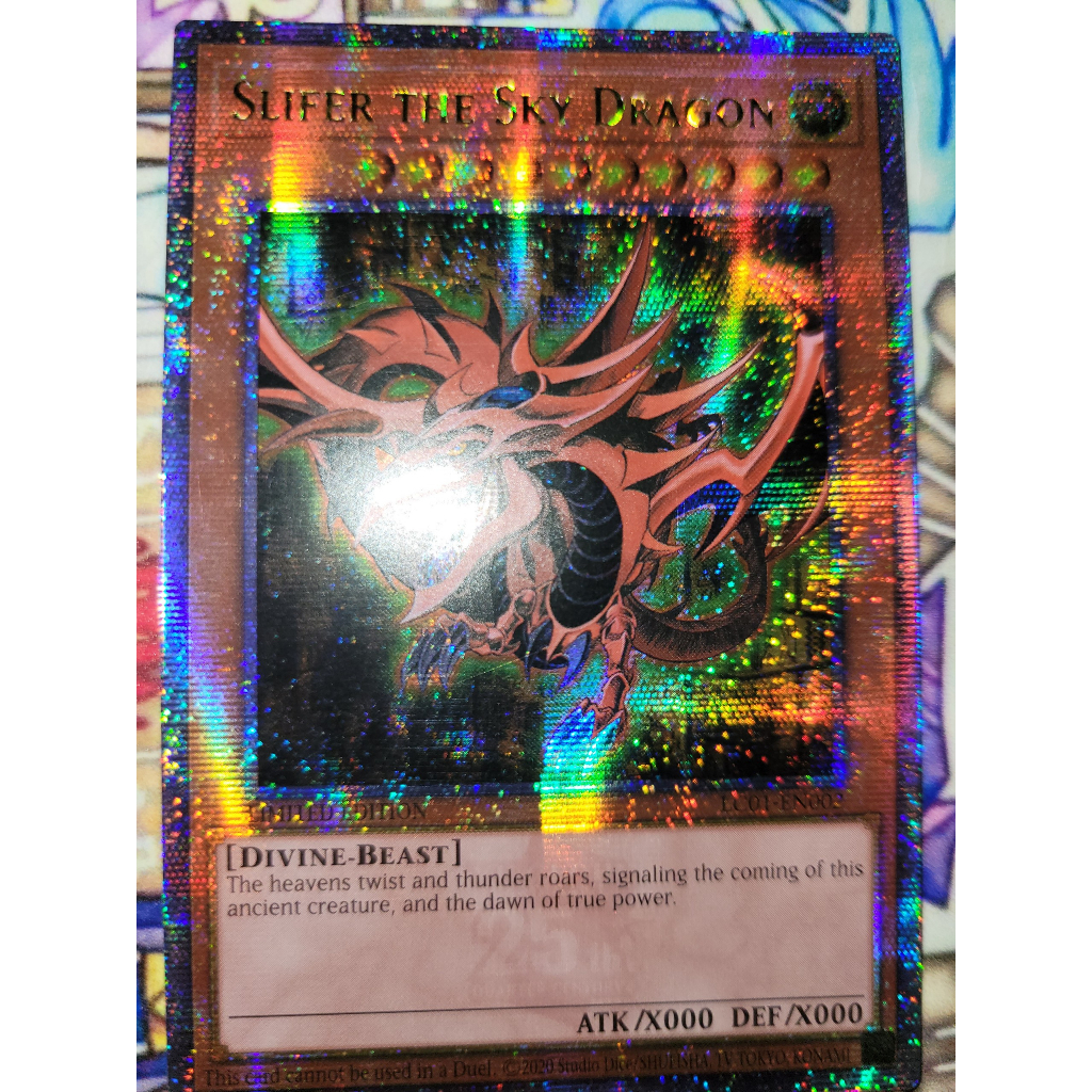 การ์ด Yugioh - TCG (UK) - Slifer the Sky Dragon / LC01-EN002 - Quarter Century หายาก