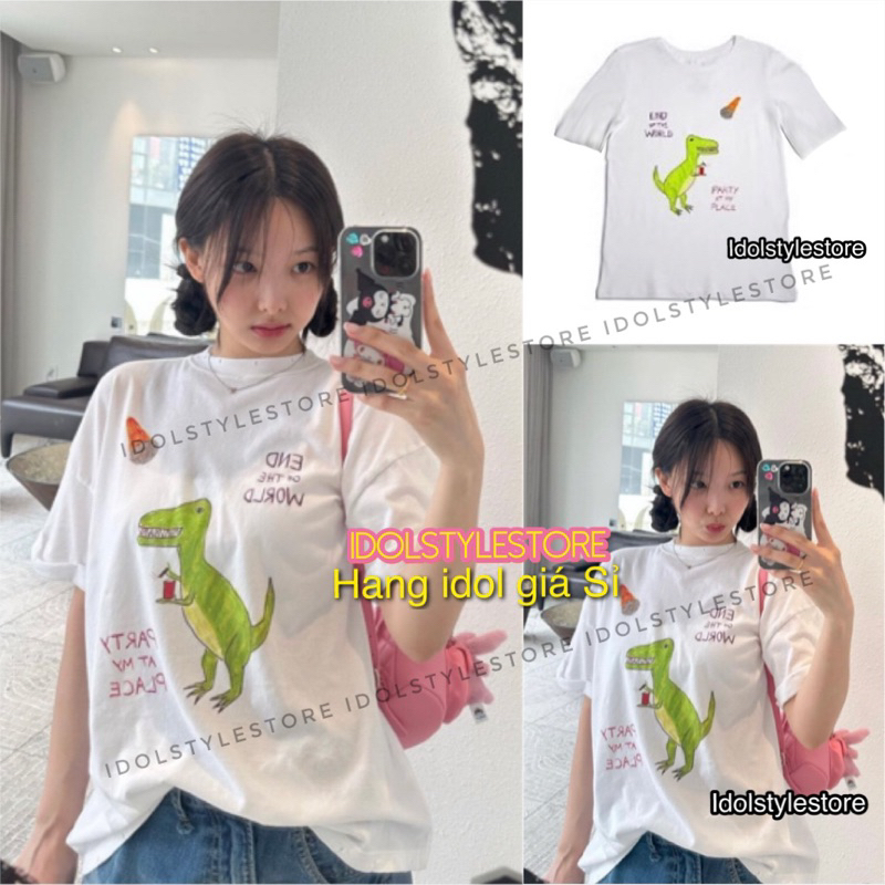 Nayeon Twice เสื้อยืดแขนสั้นไดโนเสาร์