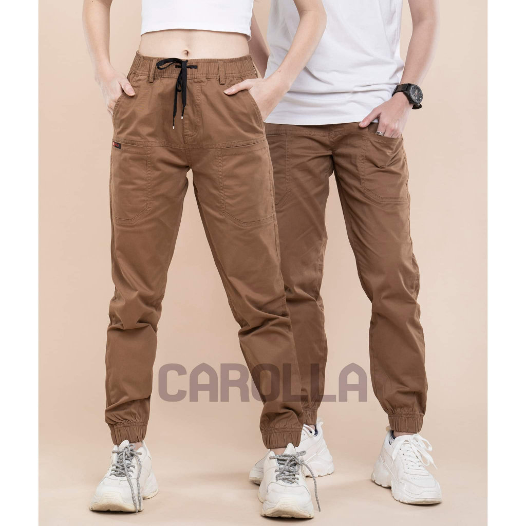 KAKI JOGGER PANTS สําหรับผู้ชายและผู้หญิง - STRETCH KAKI, ม้วน