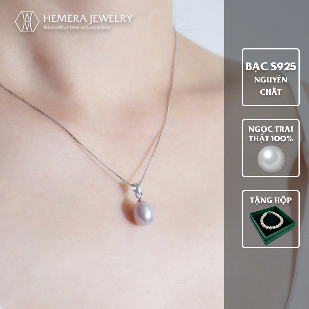 สร้อยคอ Hemera เงิน S925 บริสุทธิ์พร้อมไข่มุกวัฒนธรรมน้ําจืดหรูหรา HMR70