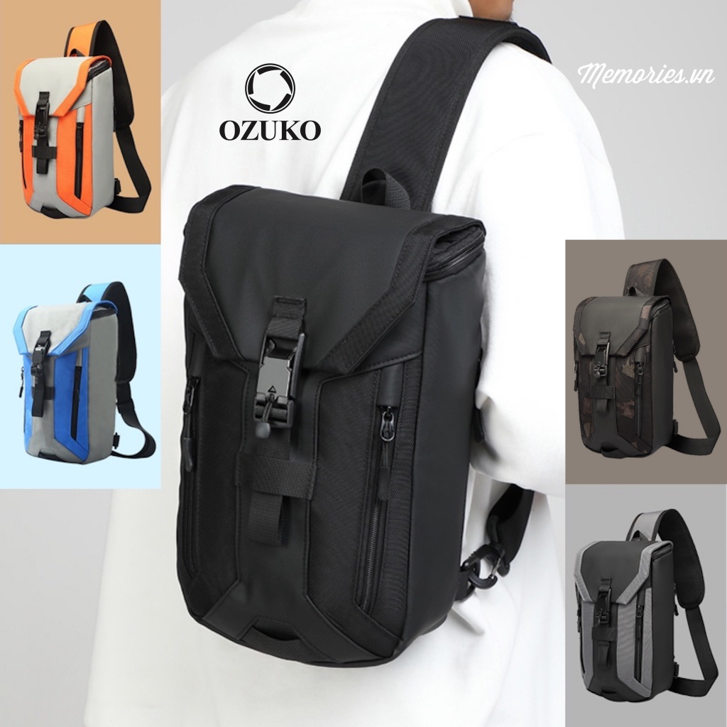 กระเป๋าเป้แฟชั่น OZUKO Messenger ของแท้สําหรับกล้องและโทรศัพท์ (เครื่องชาร์จ USB) - กระเป๋าเดินทางกั