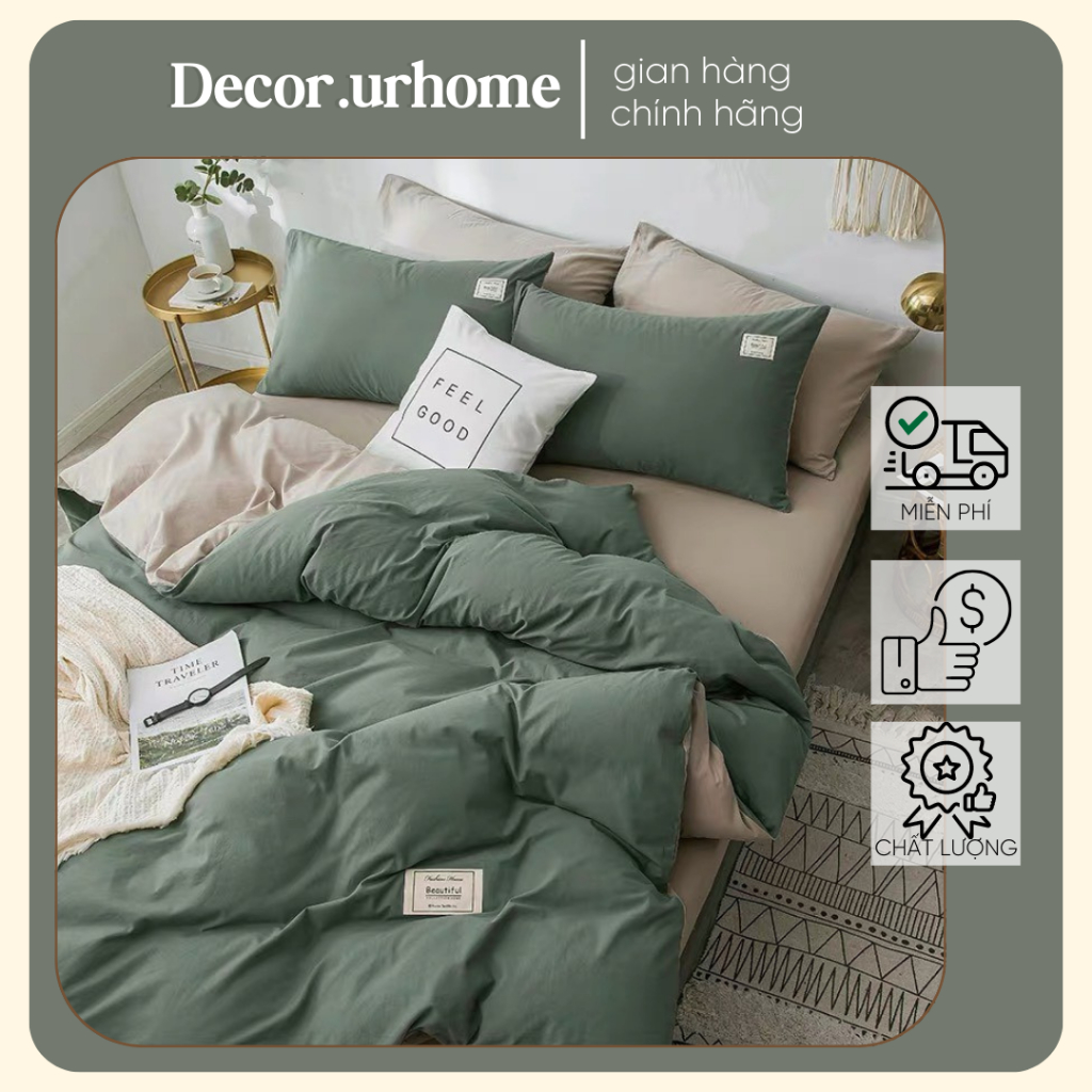 ผ้าฝ้าย TICI| SET 4 COTTON TICI BEDDINGS IN 2 COLORS - MINIMALIST STYLE