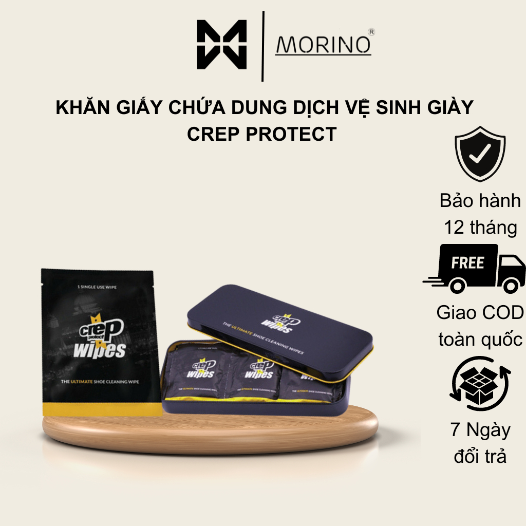 Crep Protect Wipes ผ้าเช็ดทําความสะอาดเปียกทําความสะอาดรองเท้า กล่อง 12 ชิ้น ช่วยให้คราบง่ายและรวดเร