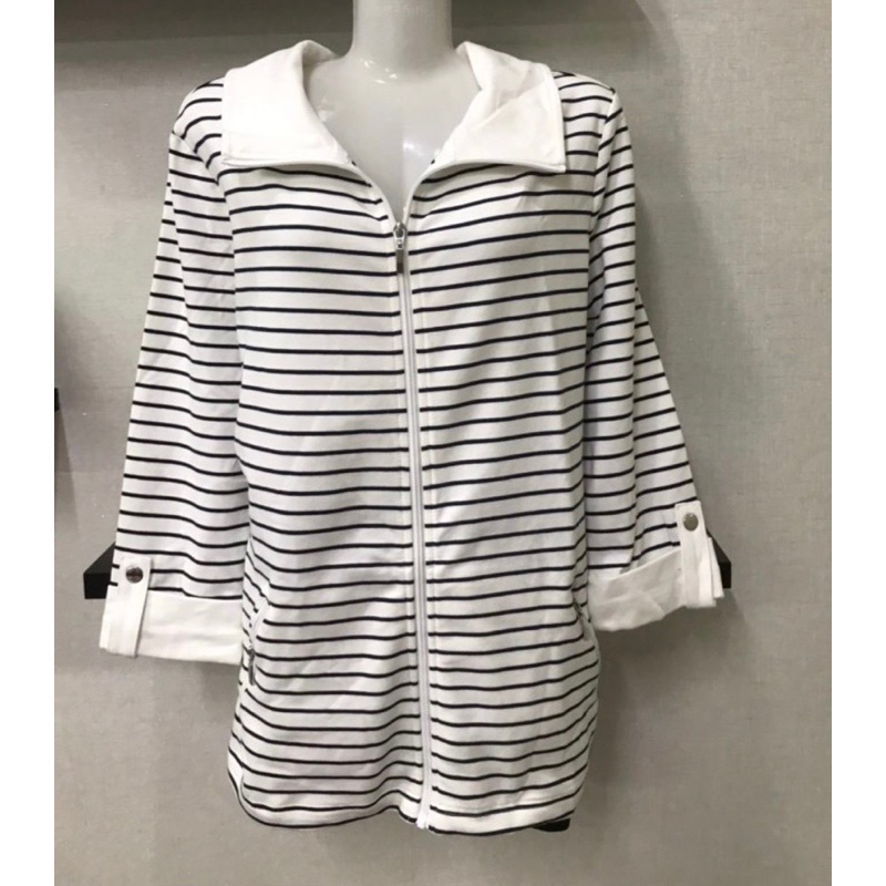 [USA PRODUCTS] JACKET - สีขาว STRIPESCREEN - KAREN SCOTT .