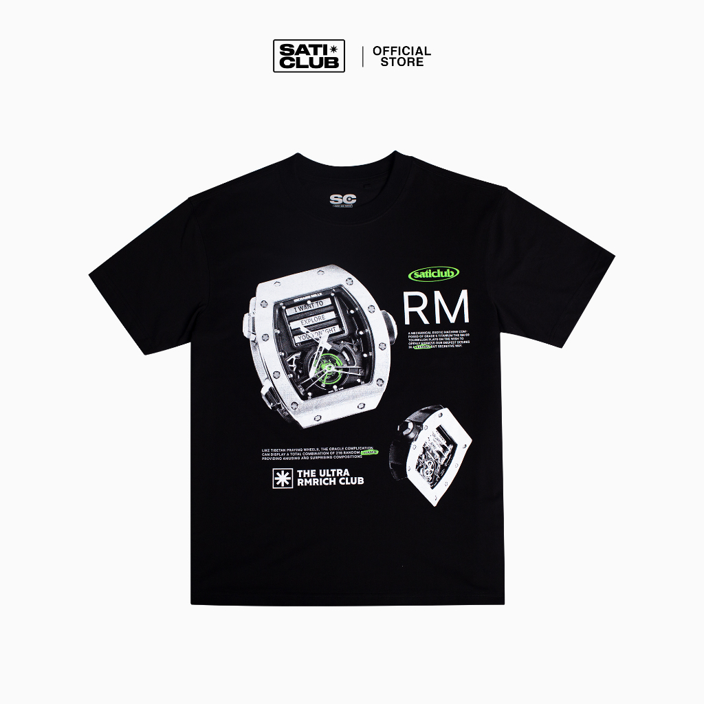 เสื้อยืด Saticlub SC Explorer - RM เสื้อยืดพิมพ์ลายผ้าฝ้าย 100% 260gsm รูปแบบหลวมสไตล์ Unisex Street