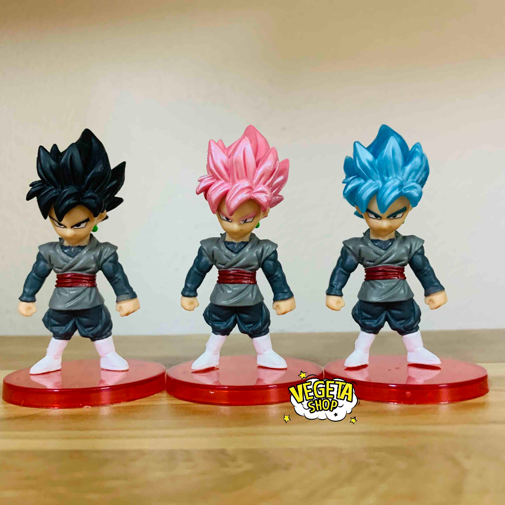 โมเดลดราก้อนบอล - ชุด 3 ชิ้น Black Goku Rose God Blue SSJ Super Saiyan รุ่น - WCF - สูง 7 ~ 8 ซม. - 