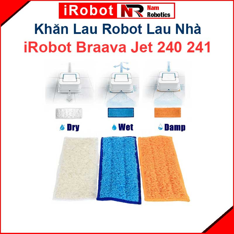iRobot Braava Jet 240, 241 ผ้าทําความสะอาดหุ่นยนต์ ผ้าเช็ดแห้ง/เปียก สําหรับรุ่น 240, 241/0//
