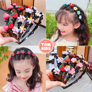 Bờm Kẹp Tóc Cho Bé Thiết Kế Nhiều Kẹp Tóc Nhỏ Quanh Bờm, Băng Đô Phong Cách Hàn Quốc Hoạ Tiết Siêu Dễ Thương Mã PK-008