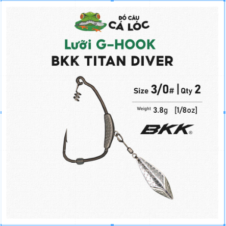 Bkk Titan Diver ใบมีดเดียว ขนาด 3/0 4g เฉพาะสําหรับตะขอเหยื่ออ่อน NFF, IKA, Duckfin Shad.