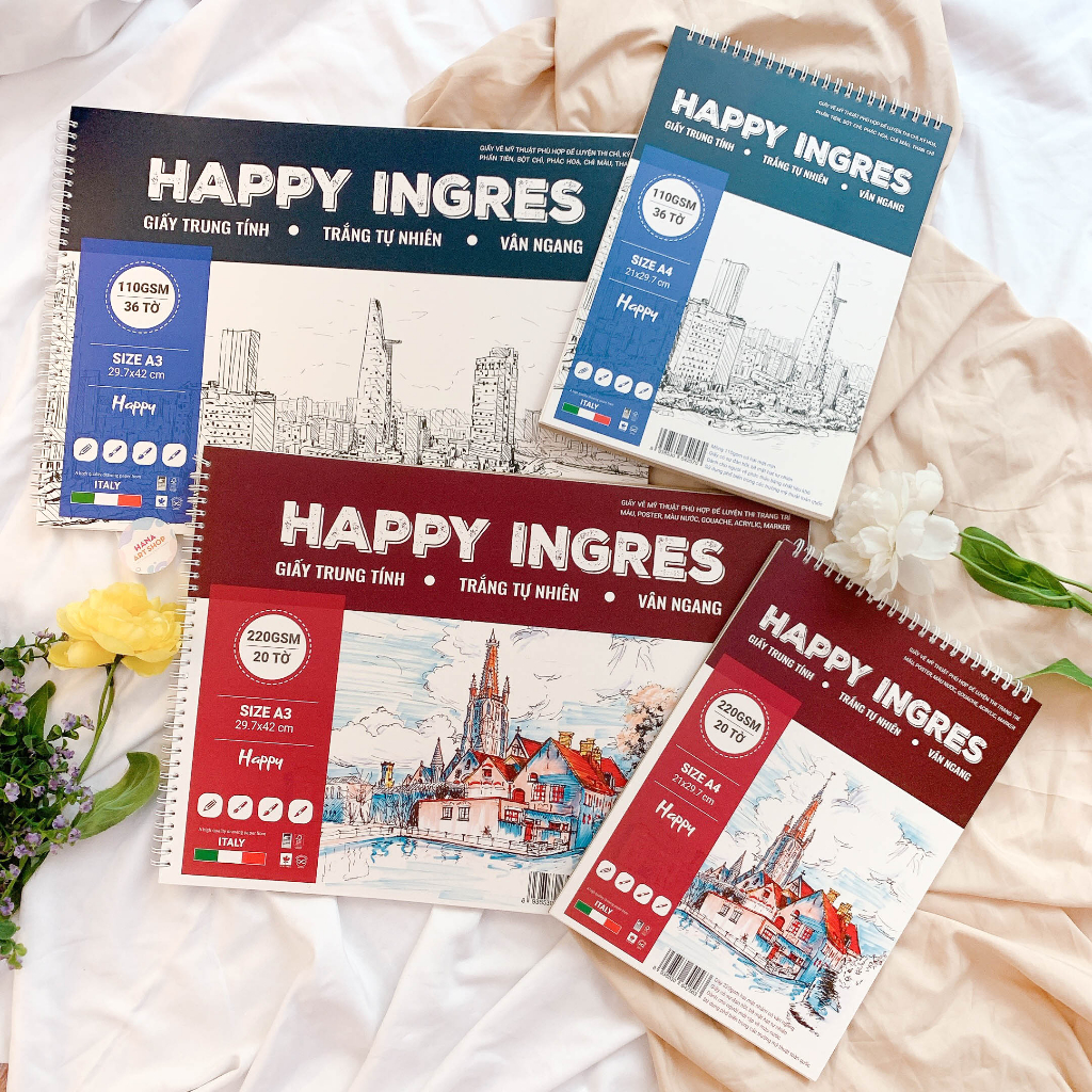 หนังสือวาดภาพ Van Ngang แบบดั้งเดิมของ Happy Ingres Canson