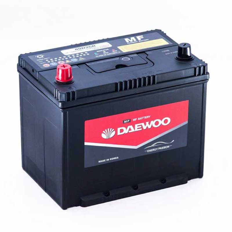 แบตเตอรี่รถยนต์นําเข้าเดียว - Daewoo 80D26L 12V - 70AH