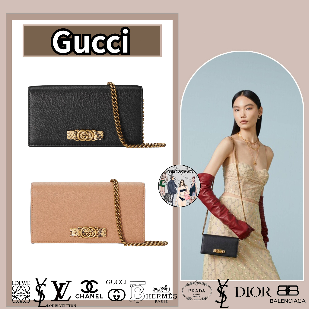 กระเป๋าสตางค์ผู้หญิง Gucci / Interlocking G chain bow
