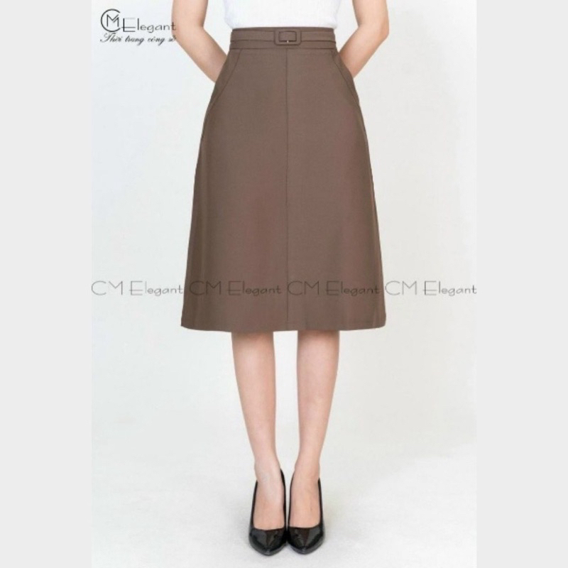 กระโปรงสํานักงานเข็มขัดทรงสี่เหลี่ยมทรงเอ G432