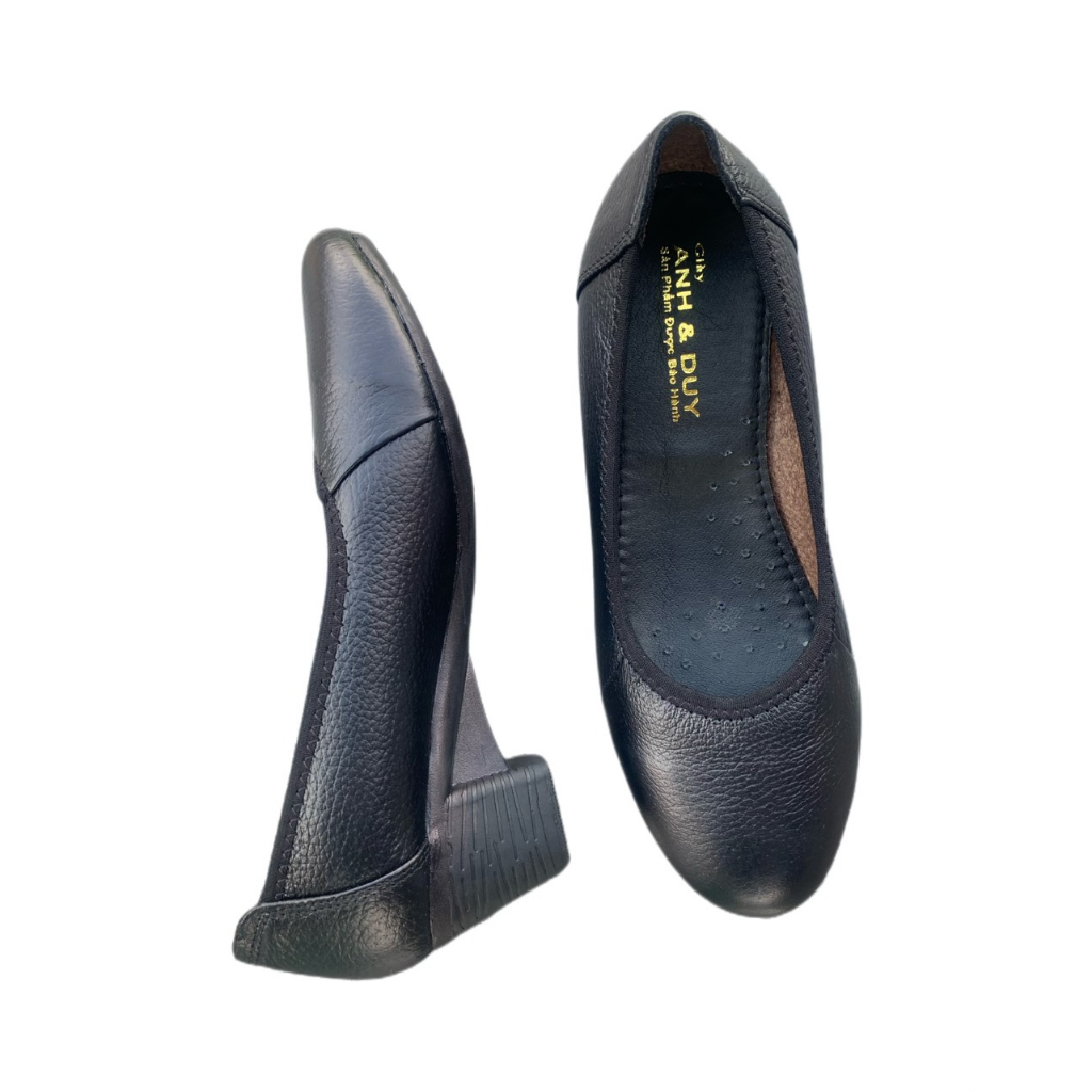 ANH DUY BB203 หนังแท้ 5p รองเท้าส้นสูงขอบยางยืด