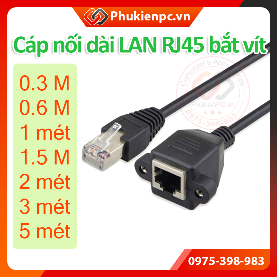 RJ45 LAN สายเคเบิลเครือข่ายหัวสกรูขยาย 0.3M 0.6M 1M 1.5M 2M 3M 5M สําหรับคอมพิวเตอร์พีซี, คอมพิวเตอร์อุตสาหกรรม, คอมพิวเตอร์ซิงโครนัส