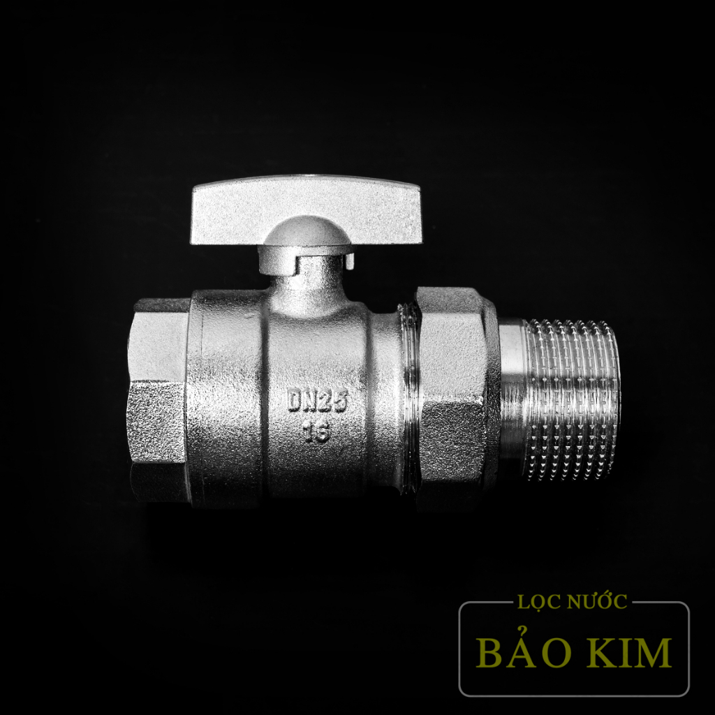 บอลวาล์วทองเหลืองเชื่อมต่อกับขั้วต่อ DN25 ใช้สําหรับท่อขนาด DN25 – 1′ – 33มม