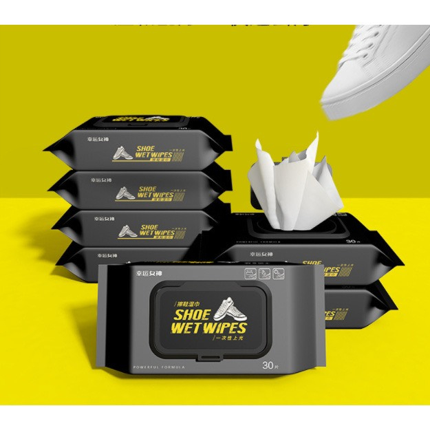 Sneaker Quick Wipes 30 ชิ้น - ทําความสะอาดรองเท้าเร็วสุด, ทําความสะอาดคราบดื้อรั้น, Compact.AL
