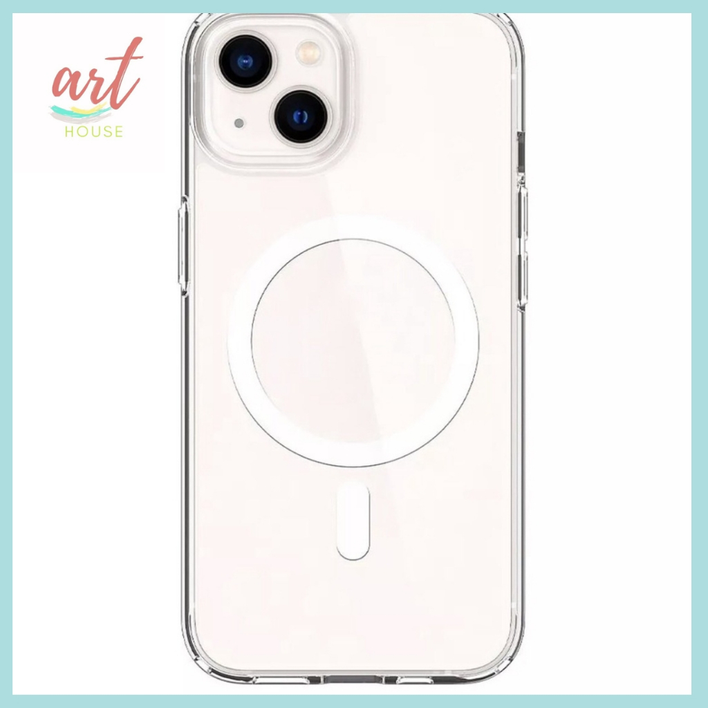 เคสโทรศัพท์ iPhone สําหรับ iPhone 14, 14 Plus, 14 Pro, 14 Pro Max - Art House โปร่งใส, การชาร์จแบบแม