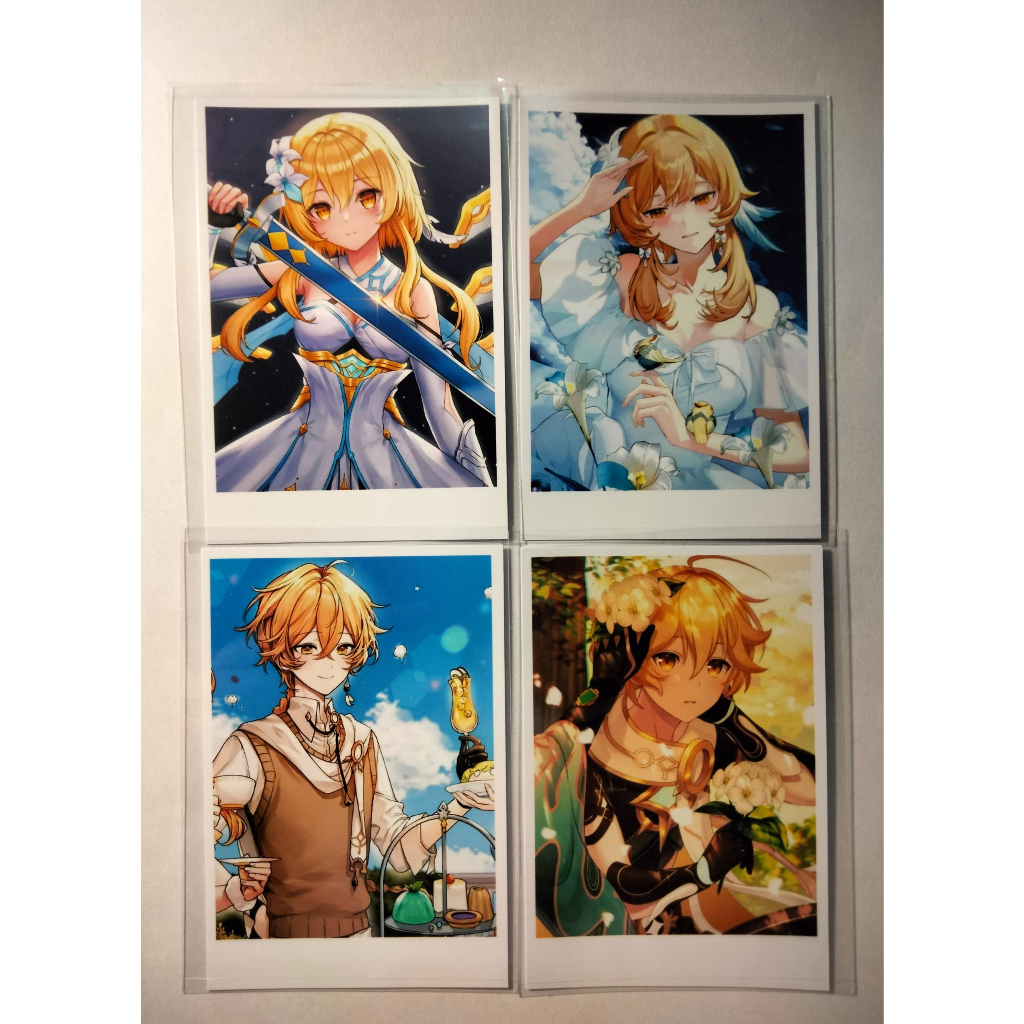 (มีจําหน่าย)การ์ด/ศิลปินโพล่า Genshin Impact char Aether, Lumine