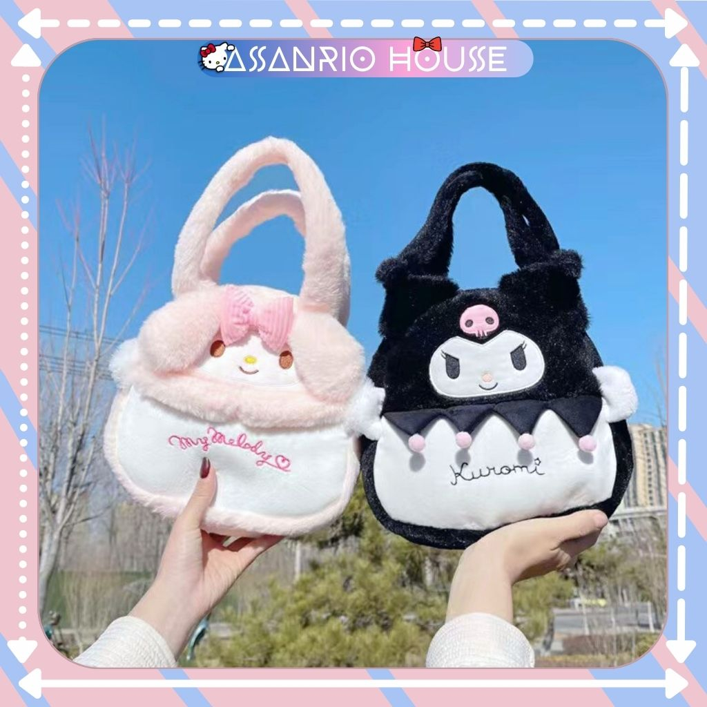 Available +Video Kuromi Handbag, Melody Pink Rabbit, Big Kitty Hello Kitty - ASANRIO HOUSE Teddy Bear Bag