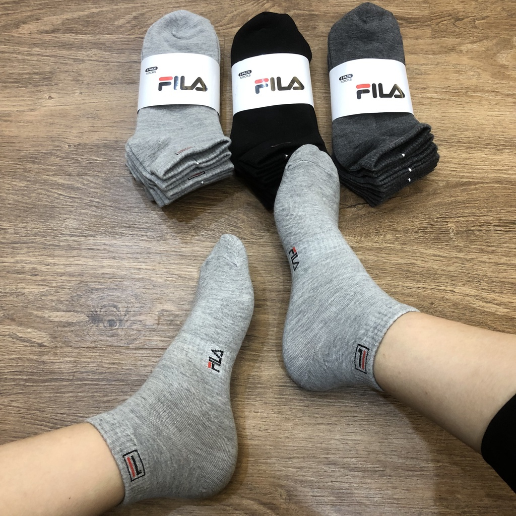 คอมโบถุงเท้าผู้ชายและผู้หญิง 10 คู่ FILA ถุงเท้าข้อสั้นต้านเชื้อแบคทีเรียป้องกันกลิ่น