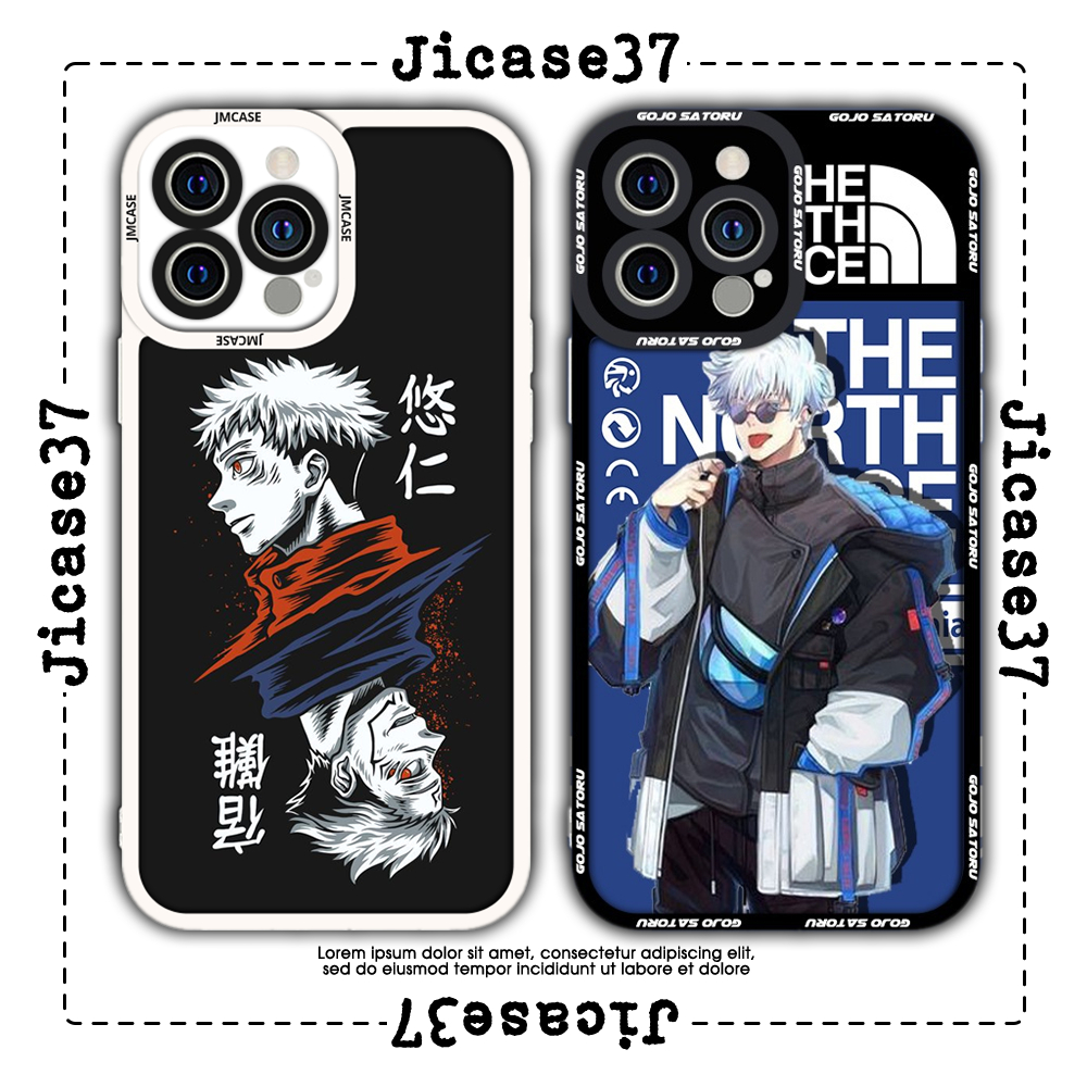 JM CASE Anime X Sport Gojo Satoru ตัวอักษรขอบสี่เหลี่ยม iphone CASE 6/6pl/6s/6spl/7/7pl/8/8pl/x/xs/1