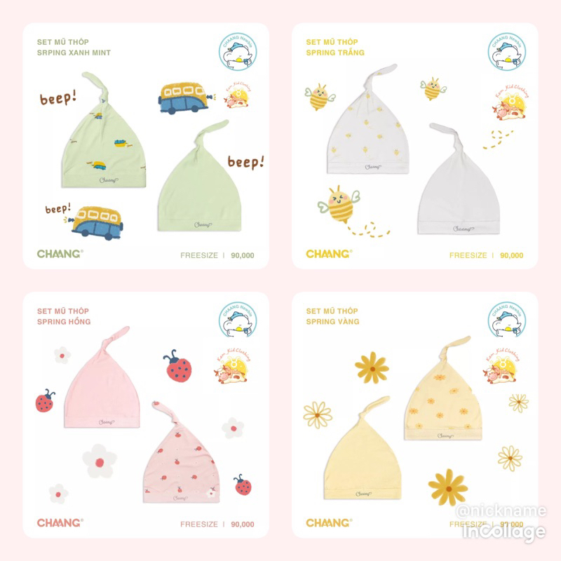 Chaang ชุดหมวกป้องกันเด็ก 2 ชิ้น Spring SS2023D03