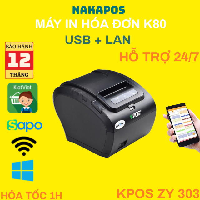 [PRINT PHONE] Zywell 303 K80mm เครื่องพิมพ์บิล เครื่องพิมพ์ livestream พิมพ์ใบแจ้งหนี้โดยการพิมพ์ควา