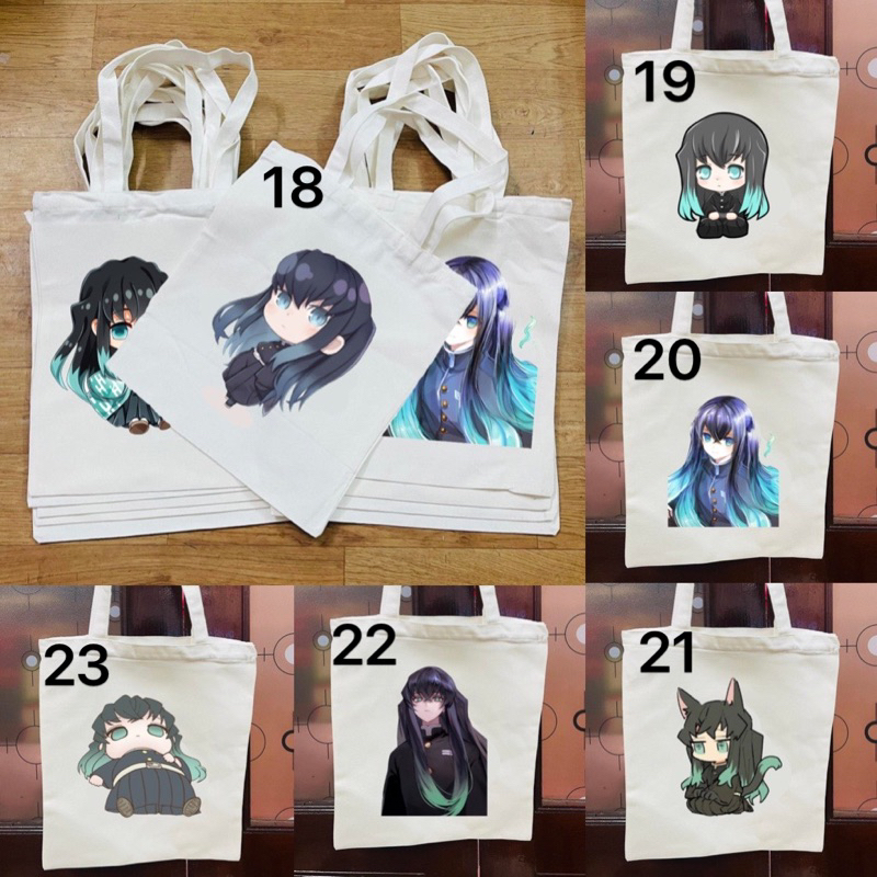 กระเป๋าโท้ต Tokitou muichirou kimetsu no yaiba / กระเป๋าพิมพ์ลาย Tokitou muichirou