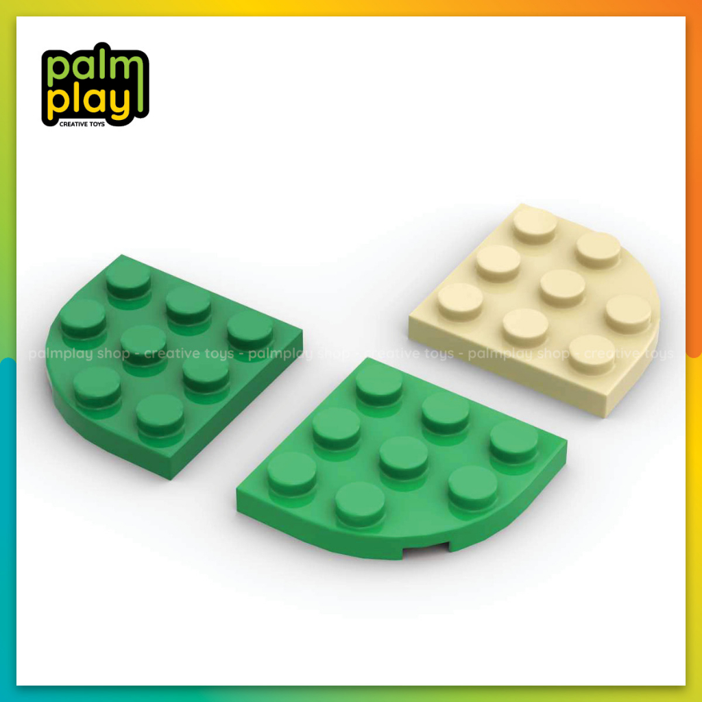 3x3 Flat Bricks Rounded 1 Corner - อุปกรณ์ของเล่นประกอบ MOC รหัส 30357 - แพ็ค 5 ชิ้น