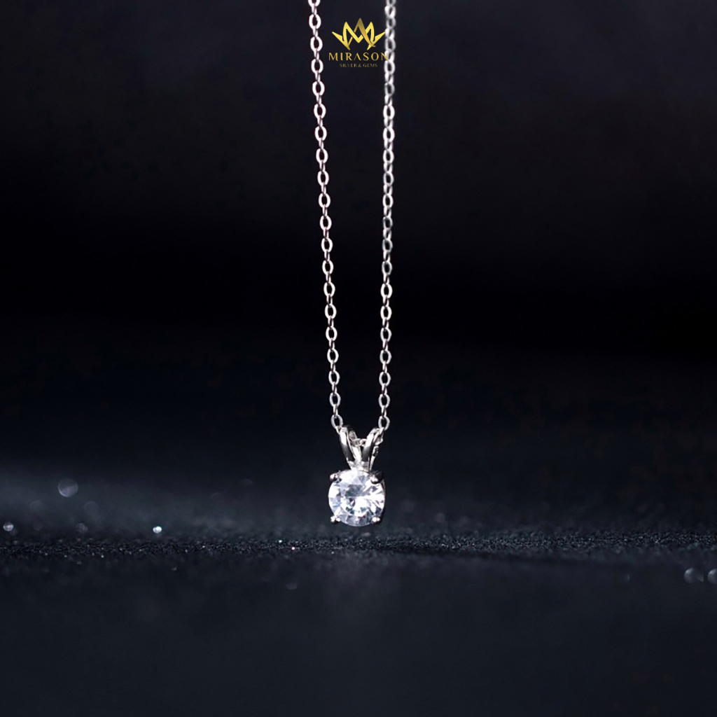 S925 สร้อยคอเงินประกายหิน 4 แฉก หรูหรา - MIRASON MDC114