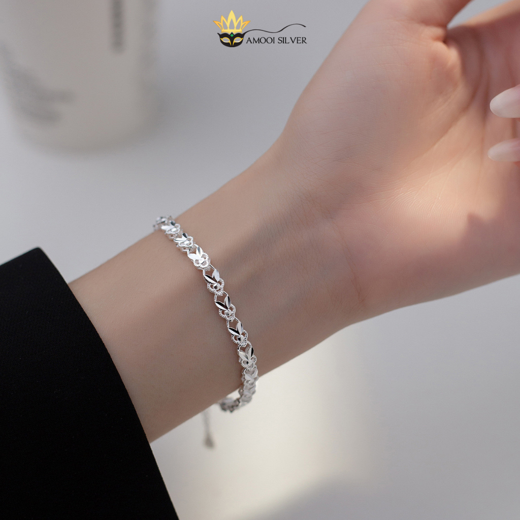 S925 SILVER Rabbit Face Chain Bracelet - AMOOI SILVER AT136
