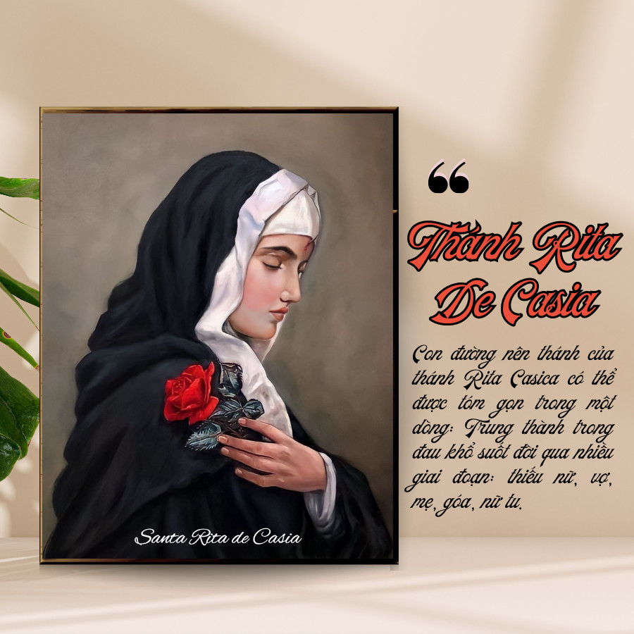 ภาพวาด Saint Rita Casia - ภาพวาดไม้เป็นของขวัญ St Rita De Casia