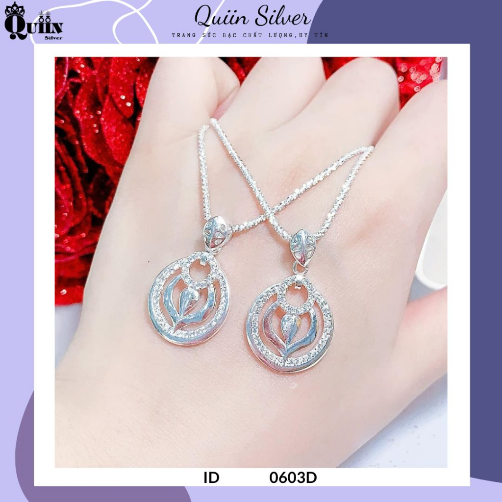 S925 Quiin Silver Chain/สร้อยคอ - ทรงกลมผสมทรงโค้งสําหรับผู้หญิง 0603D