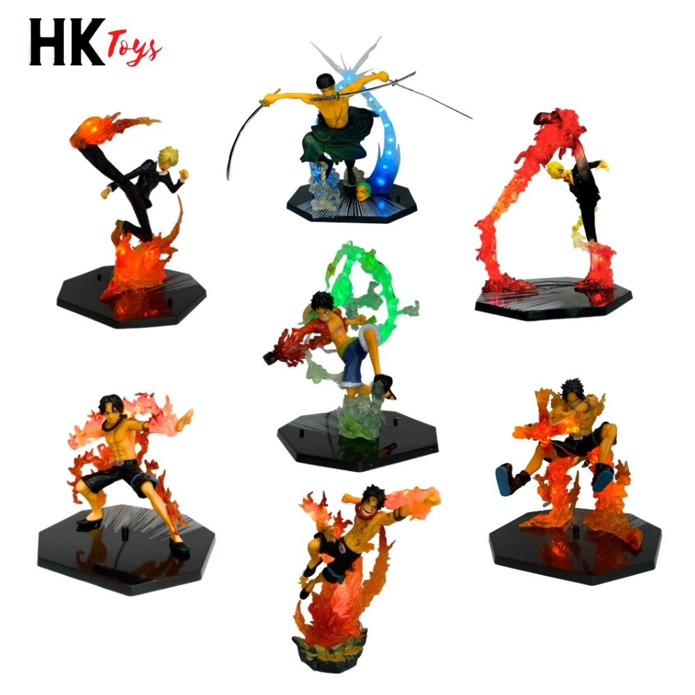 โมเดล Luffy Sanji Zoro Ace สินค้าปกติ ฐานไร้ตัวอักษร โหมด USB led - ชุด Fzero - ONE PIECE - No Box -