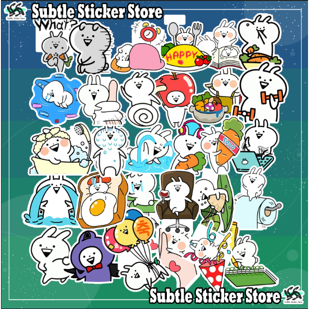 [กระต่ายสั่นก้น] - ชุด 10/15/30 สติ๊กเกอร์ Usagyuuun อิโมจิ meme Butt Shaking Rabbit สติ๊กเกอร์ตกแต่งสุดสวย กันน้ํา และกันรอยขีดข่วน