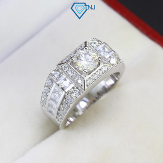 Nhẫn nam kim cương Moissanite xi bạch kim cao cấp 6ly kiểm định GRA sang trọng NNAM0033 - Trang Sức TNJ