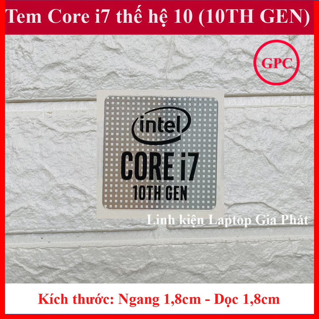 ตราประทับ Core i7 Generation 10 (10th Gen) เปลี่ยนแสตมป์คอมพิวเตอร์