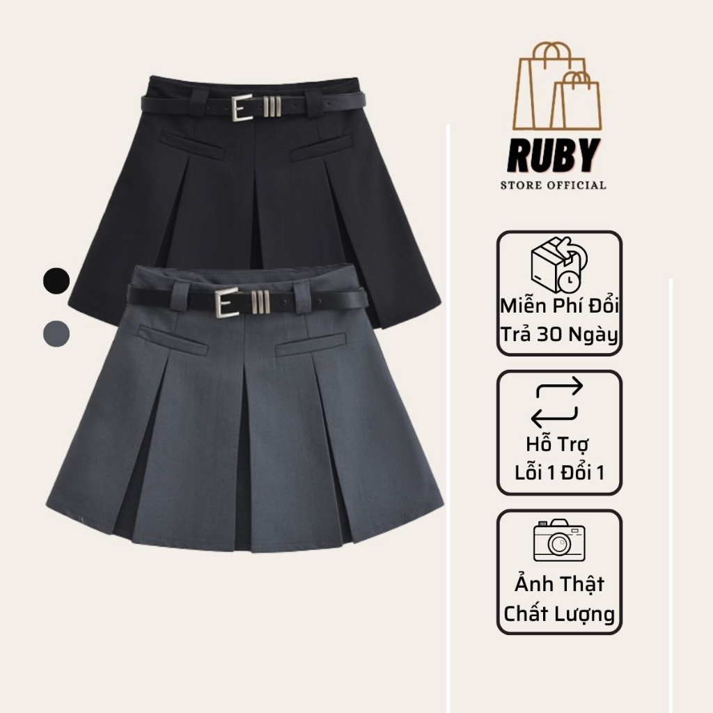 กระโปรงเทนนิสจีบสายขนาดใหญ ่ พร ้ อมกระเป ๋ าสํานักงานเกาหลีรูปแบบ Chan Borrow เข ็ มขัดคุณภาพสูง 2 