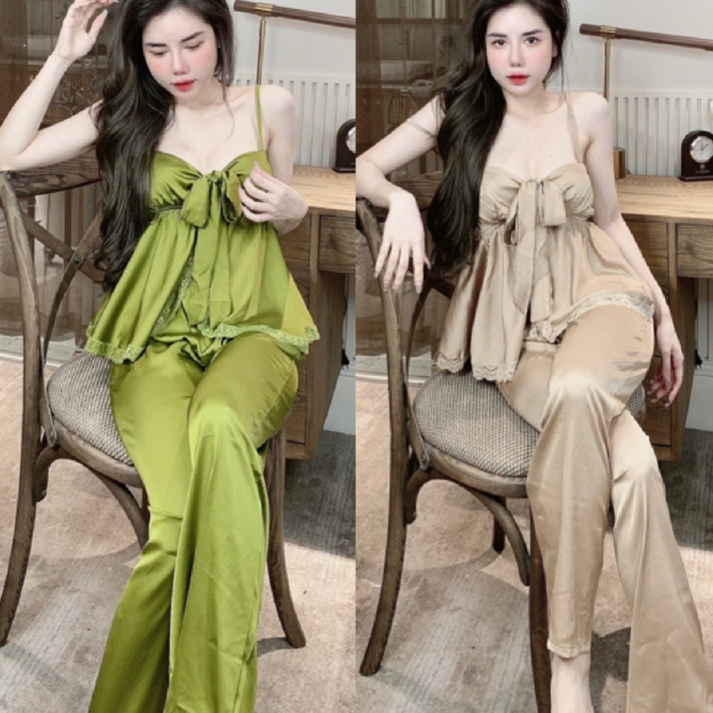 ชุดเซ็ตผูกโบว์ไหมละติคุณภาพสวย