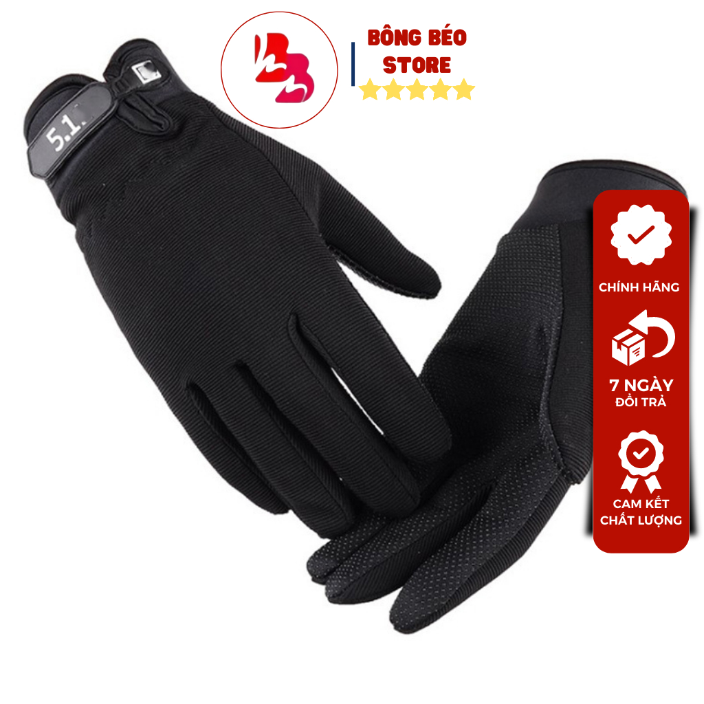 ถุงมือเต็มนิ้ว 511 ถุงมือนิ้วยาว 511 สําหรับรถจักรยานยนต์ จักรยาน แบกเป้ (สีดํา)