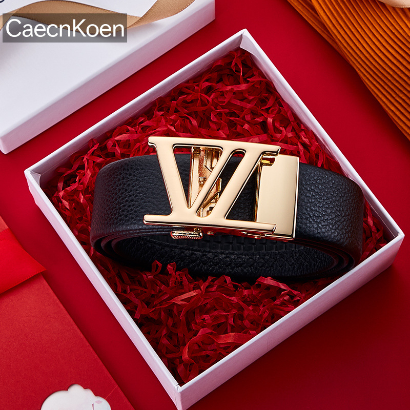 Caecn Koen เข็มขัดผู้ชาย หนังวัว 2 ชั้นระดับพรีเมียม