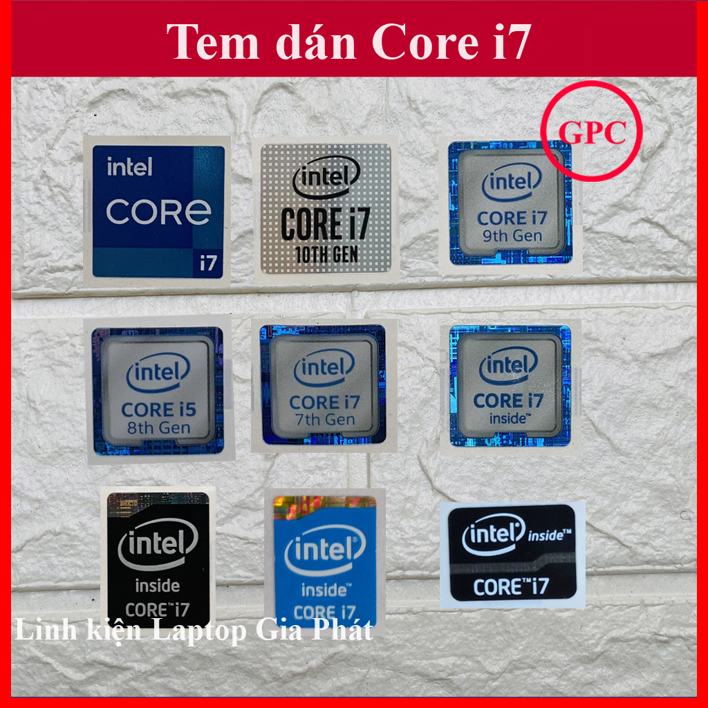 สติ๊กเกอร์ CORE I7 INTEL STICKER GEN2 GENERATION CHIP GEN 3 GEN 4 GEN5 GEN 6 GEN 7 GEN 8 GEN 9 GEN 1